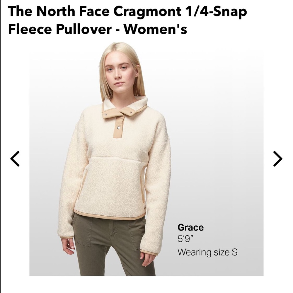 The North Face Cragmont 1/4 snap fleece pullover (M)